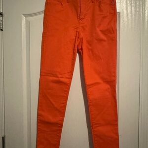 Crown & Ivy Women's Vibrant Orange Skinny Jeans
